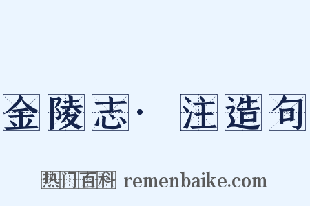 金陵志·注造句是什么意思的图片